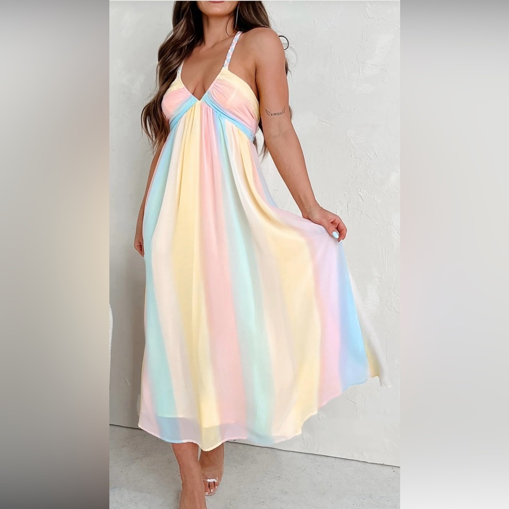 Nanamacs multicolor Braided halter strap dress